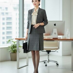 Evan Picone Gray Skirt Set